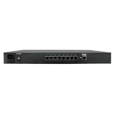 China Ethernet Network Device Server 8 Serial Ports RS232 RS485 RS422 To Ethernet 100M Rackmount TCP/IP Modem Converter for sale