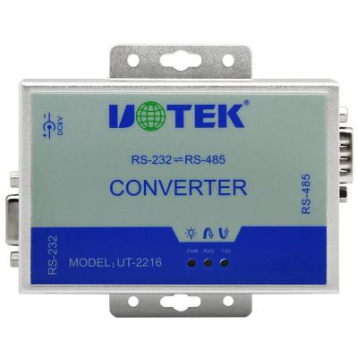 China High Performance UT-2216 Aluminum Lighting Protection And Anti ESD RS-232 To RS-485 Converter for sale