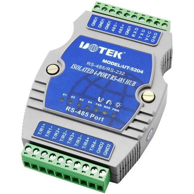 China UOTEK UT-5204 Industrial RS232 Hub RS485 4 to Serial Ports RS485 Converter Hub for sale