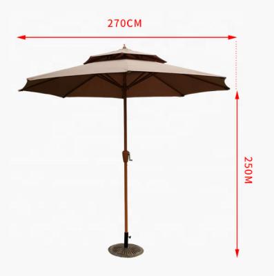 China Sun Wind Rain Make New Villa Patio Garden Balcony Yard Sun Umbrella Outdoor Patio Iron Heavy Duty Double-Layer Column Center Sunshade for sale