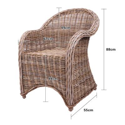 China New Modern Hot Selling Roman Chair Rattan Courtyard Round Back Outdoor Leisure Home Arm Dining Single Chair Wholesale for sale