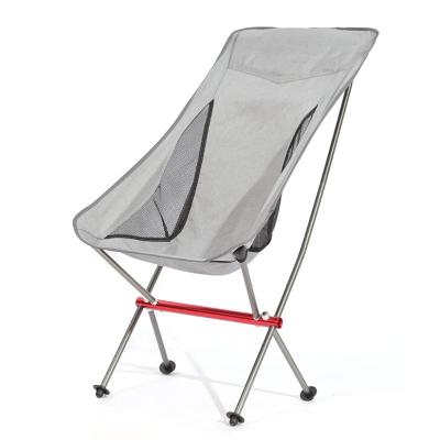 China Durable Outdoor Portable Ultralight Moon Chair Aluminum Alloy Folding Chair Patio Camping Beach BBQ Leisure Fishing Chair for sale