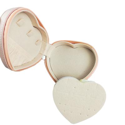 China Custom Portable Removable Makeup Organizer Logo Jewelry Packaging Box Heart Logo Factory Price Travel SENCAI Holder PU Leather Travel Case for sale