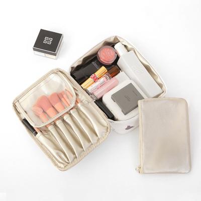 China Durable Eco-Friendly Custom Waterproof Logo Make Up Organizer Toiletry Cotton Canvas Cosmetic Pouch Makeup Filter Frames for sale