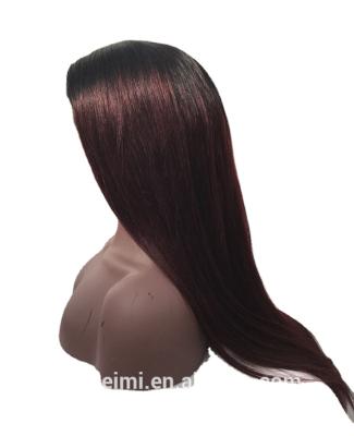 China Silky straight wave full cuticle 22 inch ombre color full lace wigs for small main drop shipping for sale