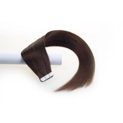 China Silky Straight Wave Tape In Hair Extensions Brown Color Remy Human Hair High Quality Double Drawn For Salon for sale