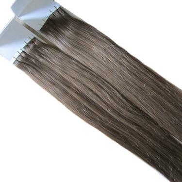 China Good Quality 100% Virgin Human Hair Cuticle Wave Wave Double Drawn Ponytail Hair Tape In Extensions Silky Straight for sale