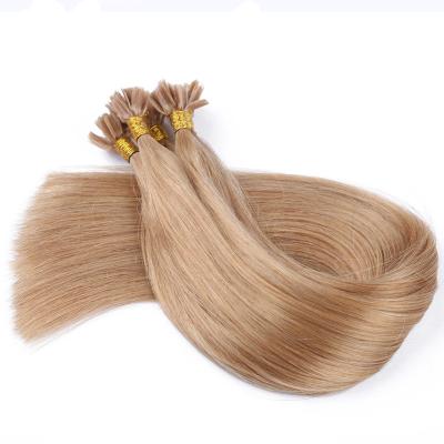 China Remy Nail U Tip Hair Straight Hair Extensions Pre Metallic LM Red Color On Hot Keratin Caps Hair for sale