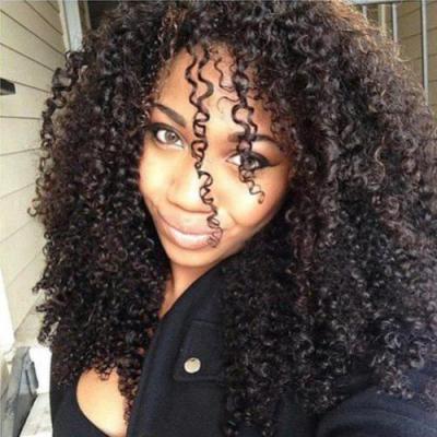 China Curly Afro Kinky Curly 3B 3C Clip In Hair Extensions For Black Women for sale