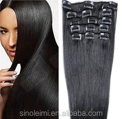 China New Products Wholesale Good Back Silky Straight Full Head Wave Clip In Hair Extensions Not Synthetic Or Mix Of Animal Hair for sale