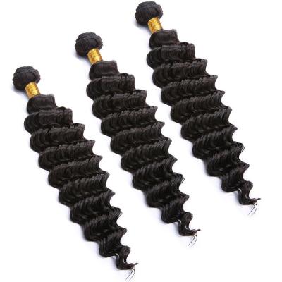 China Wholesale Deep Double Wave Human Hair Weft Drawn Ratio 100% Remy Hair Extensions Long Wave Hair for sale