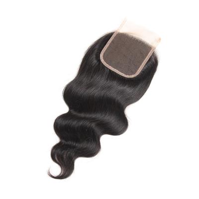 China Body Wave Body Wave Lace Up Closure 4x4 Transparent HD Lace Frontal Closure Brazilian Remy Hair 4x4 Lace Closure HD Human for sale