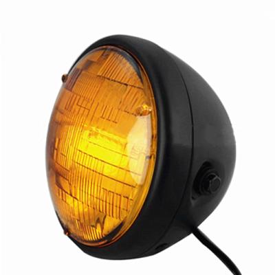 China Vintage Heavy Duty 7" Amber Lens Motorcycle Headlight For antique black Harley Sportster for sale