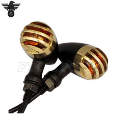 China Solid Brass Aluminum Custom Motorcycle Turn Signals With Solid Brass Grille for sale