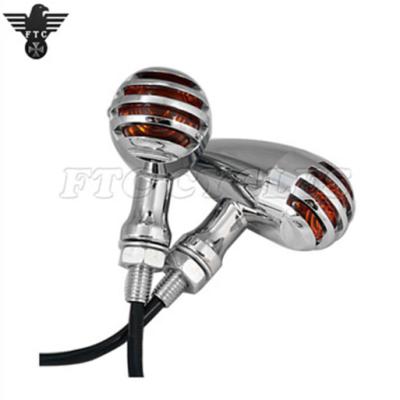 China Heavy Duty Chrome Vintage LED Indicator Motorcycle Turn Signal Light For Suzuki Custom for sale