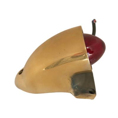 China Real Vintage Brass Sparto Style Motorcycle Tail Light Brake Lamp For Harley Custom Bobber for sale