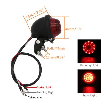 China Vintage Steel Retro Custom Bates Style LED Tail Light For Chopper Bobber for sale