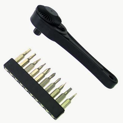 China 11pcs Nylon Fiber Black Handle Plastic Ratchet Wrench Rotary Lock Screw Good Quality Tool for sale