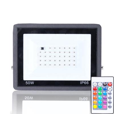 China Outdoor Wireless Control RGB Color Changing Smart Flood Light Spot Light Remote Control Light for sale