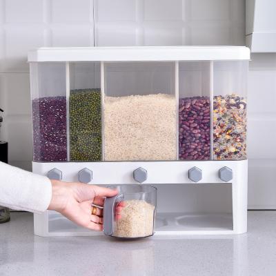 China 2021 Modern Food Storage Box Cereal Dispenser Storage Box Kitchen Cereal Rice Top Container for sale