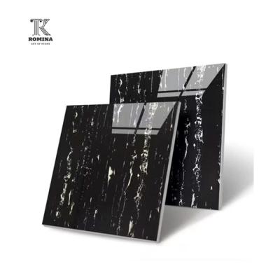 China Modern high quality polished black marble tile with white veins wholesale cut to size marble slab for sale