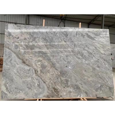 China Modern Marble Stone Slabs Bookmatched Price Customized Silver Gray Marble Tile for sale