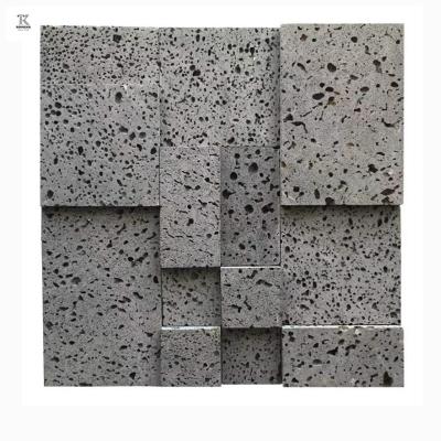 China Cheap Natural Mosaic Lava Stone 3d Mosaic Tile For Wall / Home Decor Courtyard Hotel for sale