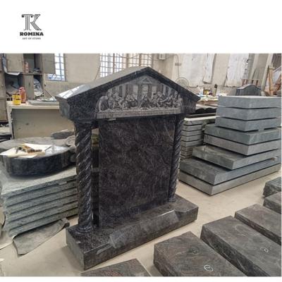 China EUROPEAN The Last Supper Headstone Black Granite Headstones Price Customized Headstone Headstone for sale