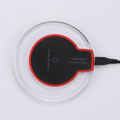 China Universal Cell Phone Mobile Phone Crystal 5W K9 Q7 Fast Wireless Charging Wireless Charger For Iphone for sale