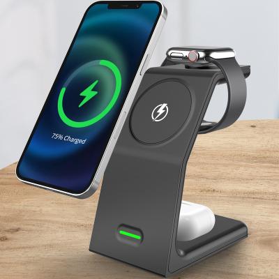 China Newest 15W Tablet Magnetic Wireless Fast Charging Wireless Charger 3 in 1 Wireless Charger for Mobile Phone for sale