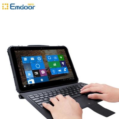 China 2D Rugged Tablet 12 Inch Barcode Scanner Windows 10 With Keyboard 4G LTE Built-in NFC 1/2D RS232 for sale