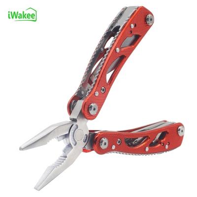 China Survival Portable Red Aluminum Camping Handle Blade Stainless Steel Outdoor Multi Tool Pliers for sale