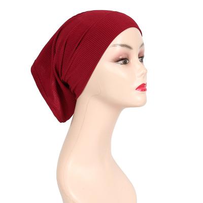 China Wholesale Durable Fashionable Knitted Hijab Women Underscarf Hijab Hats Pure Color Sweater Sleeve Decoration Hijab for sale