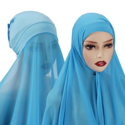 China Durable Available Head Scarf Towel Set Establishment Convenience Women Muslim Hijab Pure Color Scarves Ethnic Shawls for sale