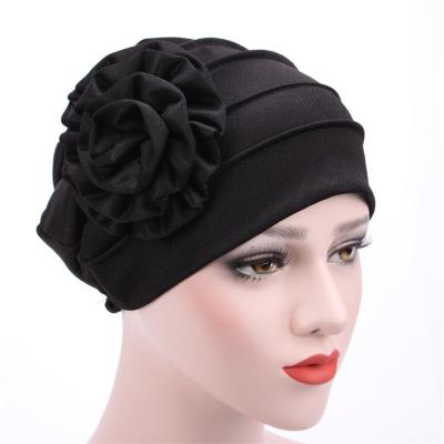 China Wholesale Durable Muslim Stretch Elastic Women's Hats With Multi Color Choice Floral Beanie Hat Hair Headwear Hijab Cap Turb for sale