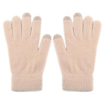 China Wholesale New Winter Comfortable Cycling Cycling Gloves Knit Plush Girls Glove Wholesale Thick Warm Velvet Touch Screen Gloves for sale