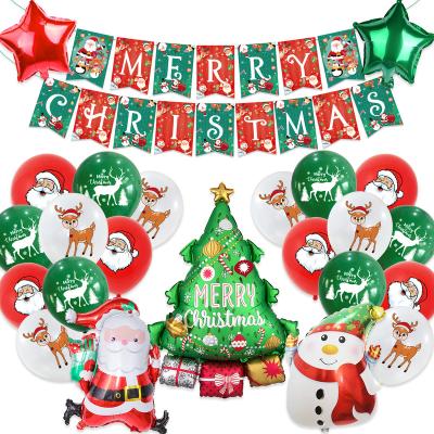 China New Design Party Indoor Decoration Merry Christmas Foil Balloons With Latex Balloons Party Decoration Banner for sale