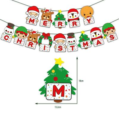 China Beautiful Colorful Pull Flag Paper Banner With Christmas Decor For Christmas Decoration Banner Set Of Flags Promotional Banners for sale