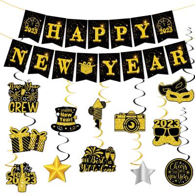 China Beautiful colorful balloons party decorations for 2023 New Years Eve Party Celebration Decoration Balloon set with banner supplies pull the flag for sale