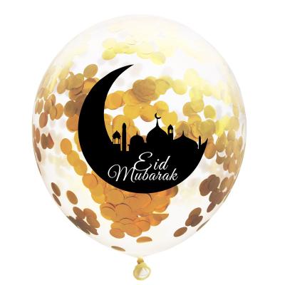 China Modern Clear Latex Balloon Supplier 12 Inch Clear Confetti Balloon EID Mubarak Decoration Confetti Balloon for sale