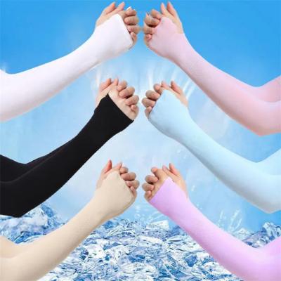 China Summer Sunscreen Long Ice Sleeves Men And Women Anti-ultraviolet Breathable Arm Sleeves Riding Driving Arm Sleeves for sale