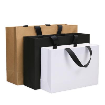 China Biodegradable Customize Black Paper Shopping Bags With Your Own Logo for sale