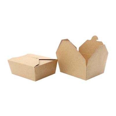 China Recycled Materials Kraft Paper Lunch Box Disposable Embalaje Ben de caja for sale