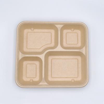 China Microwavable Food Packaging Containers Lunch Disposable 4 Compartment Bento Box for sale