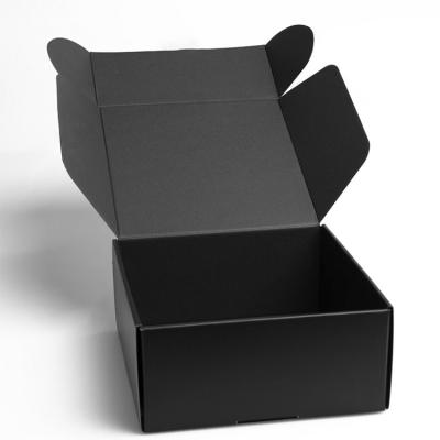 China Foldable Corrugated Recyclable Wholesale Cardboard Small Black Display Box for sale