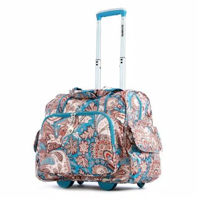 China Lightweight Nylon Large Capacity Trolley Bags And Suitcases Luggage Business Trolley Moving Bag With Laptop Compartment for sale