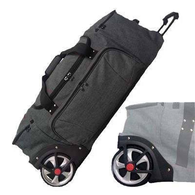 China Polyester OEM Suitcase Large Capacity Custom Soft Fabric Big Wheels Luggage Carry On Backpack With Trolley for sale