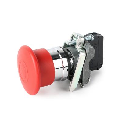 China Plastic Copper Silve XB4 BT42 BT45NC NO Emergency Stop Latching Reciprocating Push Button Switch for sale