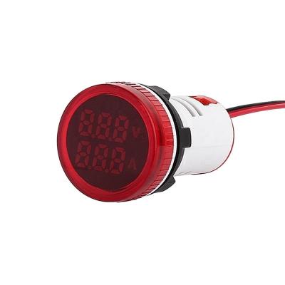 China Nin Best Quality SMD Red Round V+A LED Traid Display 22mm AC Meter Indicator AD101-22VAM for sale