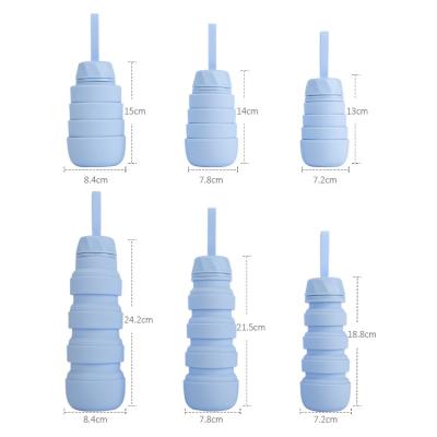 China Viable Silicone Collapsible Water Bottle Summer Outdoor Sports Portable Large Capacity Collapsible Water Bottle for sale